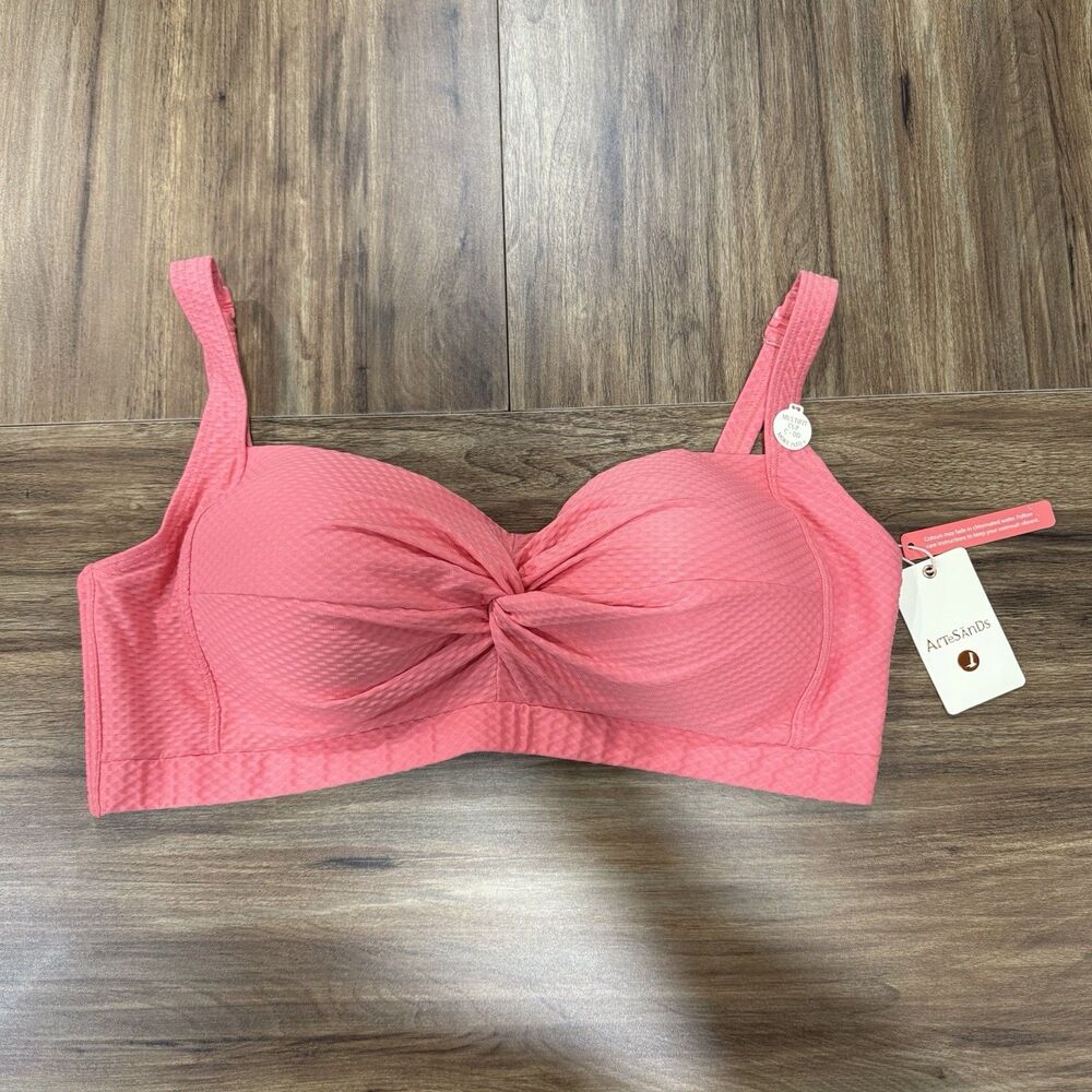 ArteSands Women’s Sz 18 Pink Salmon Allegro Botticelli Bikini Top Swimwear NWT - Picture 4 of 9